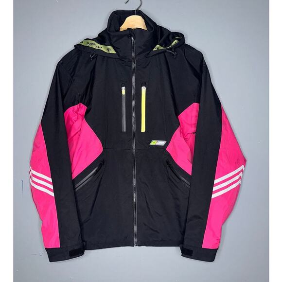 Adidas x Metropolitan USA 3L Skater Jacket Windbreaker Black/Pink Size Small - Picture 2 of 8